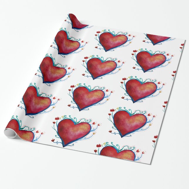 Liebe-Wrapping-Papier für Wasserfarbe Geschenkpapier (Ungerollt)