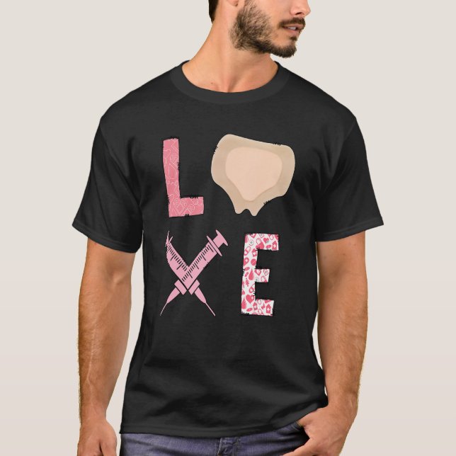 Liebe Wundversorgung Krankenschwester Glückliche V T-Shirt (Vorderseite)
