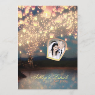 Liebe-Wunsch-Laternen addieren Ihre Foto-Hochzeit Einladung