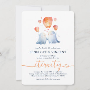 Liebe wünscht Laternen und Geister zum Hochzeitsem Einladung