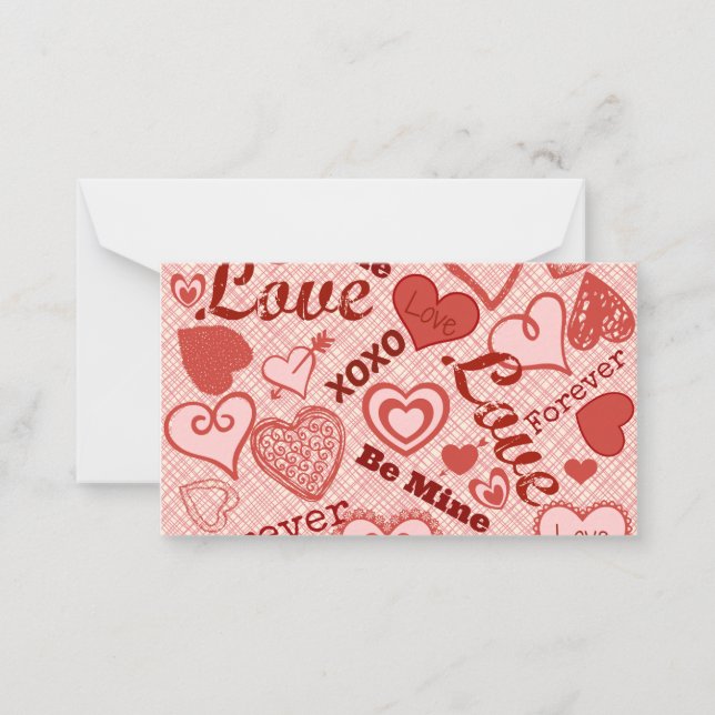 Liebe XOXO bleibe ich für immer Herzchen Valentins Mitteilungskarte (Vorderseite)