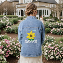 Liebe Yellow Sunflower Blue Sky Jeansjacke