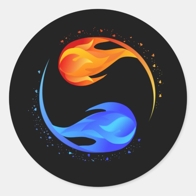 Liebe-Yin Yang- Runder Aufkleber (Vorderseite)