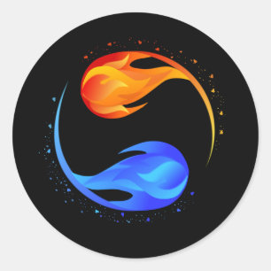 Liebe-Yin Yang- Runder Aufkleber