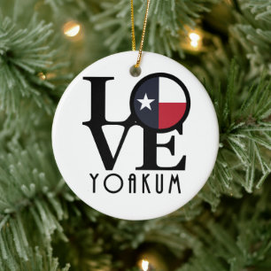 LIEBE Yoakum Texas Keramik Ornament