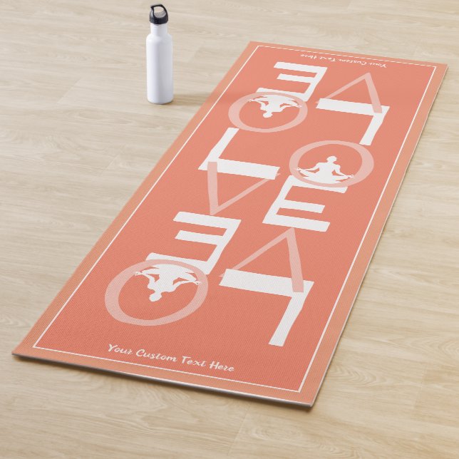 LIEBE Yoga Personalisiert Peach Aquamarin 2 SEITEN Yogamatte (Beispiel)