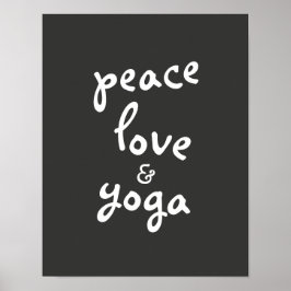 Liebe Yoga Typografie Poster grau-weiß