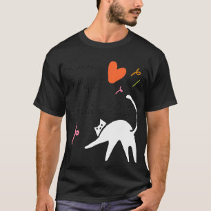 Liebe Yoga und Katze T-Shirt