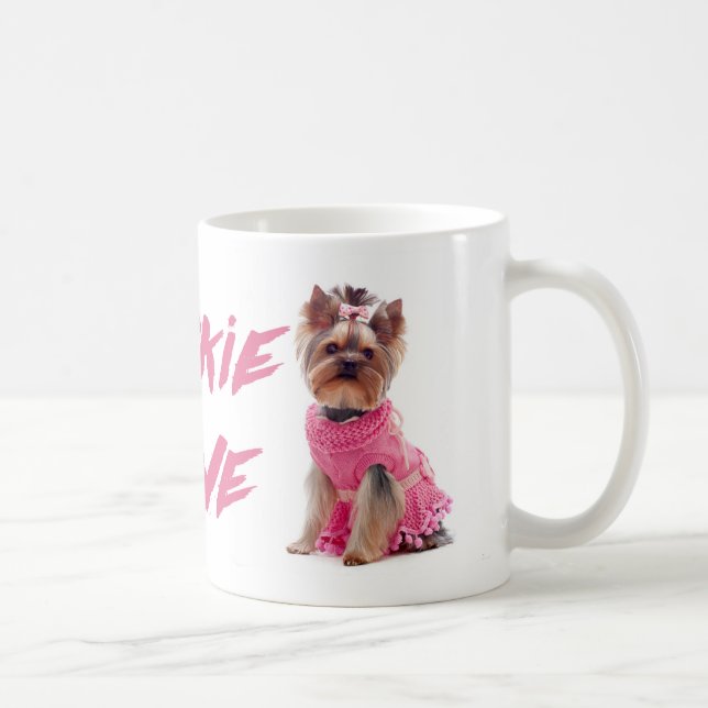 Liebe Yorkie Yorkshire Terrier Welpe Doppy Coffee  Kaffeetasse (Rechts)