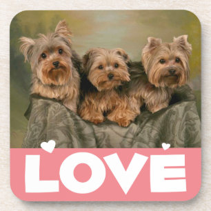 Liebe Yorkshire Terrier Welpen Hund Untersetzer