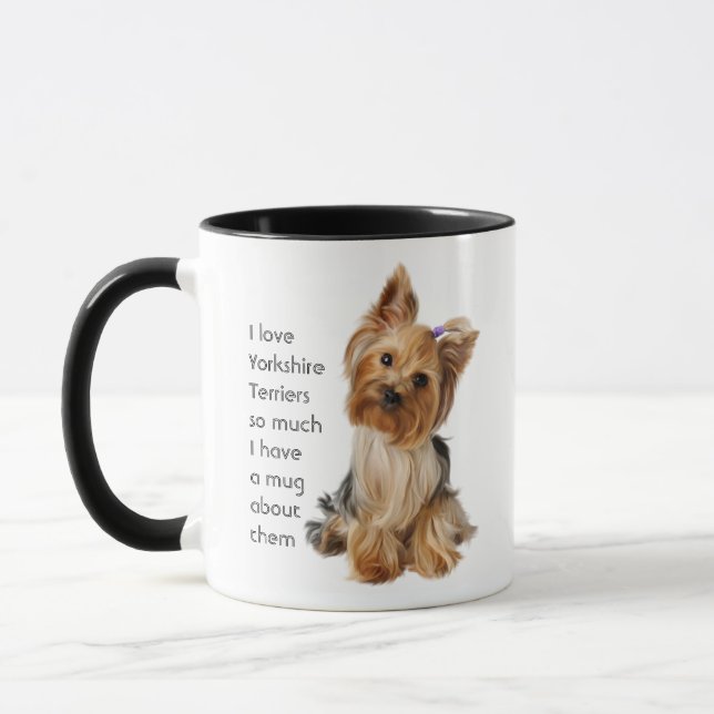 Liebe Yorkshire Terriers so viel Zitat Sprichwort Tasse (Links)