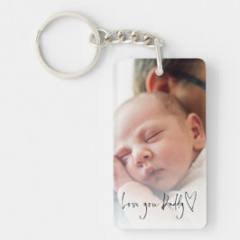 Liebe You Daddy Custom Foto Script Vathers Day Schlüsselanhänger
