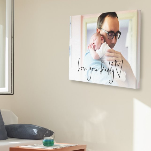Liebe You Daddy Script Heart Foto Overlay Leinwanddruck (Von Creator hochgeladen)