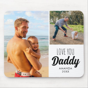 Liebe You Daddy Vater Custom Zwei Fotos Mousepad