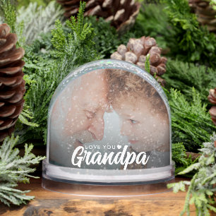 Liebe You Grandpa Modernes Skript 2 Foto Schneekugeln
