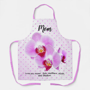" Liebe You Mama" - Exotic Lila Orchid Floral Foto Schürze