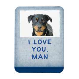 Liebe You Man, Light Blue Custom Dog Foto Magnet
