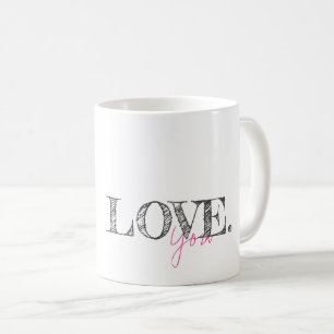 LIEBE YOU Modern Typografy Mama Vater Couple Fun Kaffeetasse