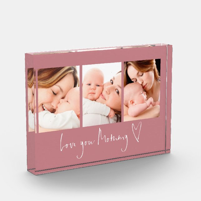 Liebe You Mommy Script Heart 3 Fotos Dusty Rose (Links)