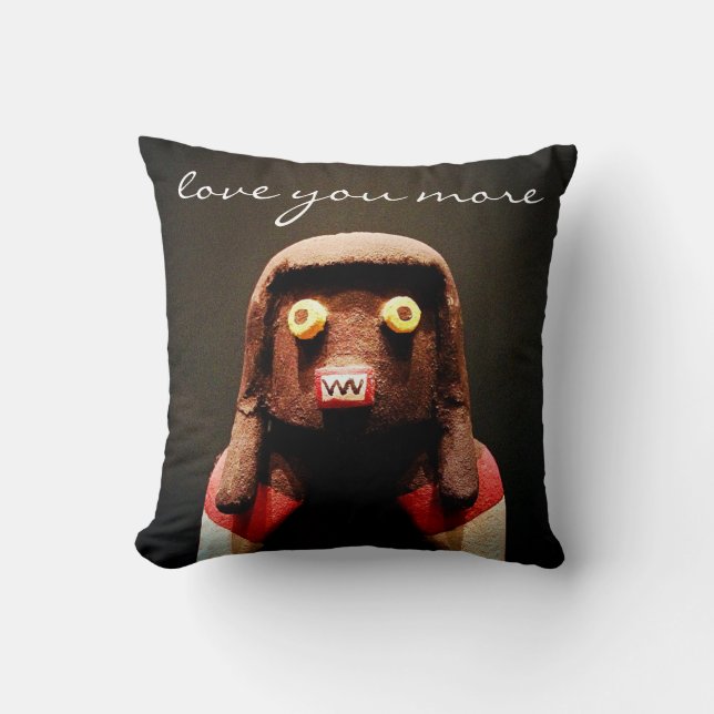 Liebe You More Quote Script Kachina Doll Foto Bold Kissen (Vorderseite)