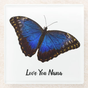 Liebe You Nana Blue Butterfly Glasuntersetzer