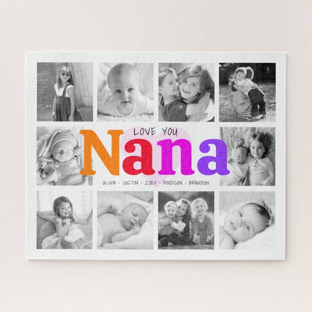 Liebe You Nana Farbenfrohe Regenbogen 10 FotoColla (Horizontal)