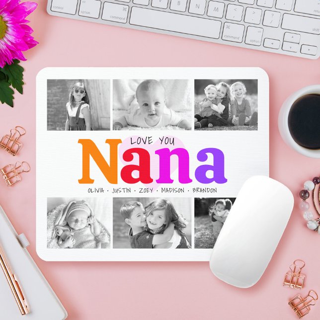 Liebe You Nana Farbenfroher Regenbogen 6 Foto Coll Mousepad (Von Creator hochgeladen)