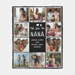 Liebe You Nana Foto Collage Black Fleecedecke