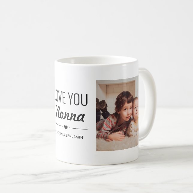 Liebe You Nonna Birthday Custom Foto Kaffeetasse (VorderseiteRechts)