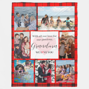 Liebe You Oma Family Foto Collage Fleecedecke