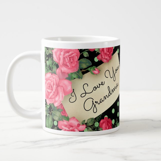Liebe You Oma Floral Jumbo-Tasse (Links)