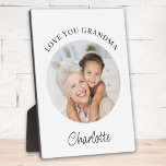 Liebe You Oma Foto Fotoplatte<br><div class="desc">Diese stilvolle Oma Keepake Foto-Plakette sagt "Liebe du Oma" und ist leicht mit Ihrem Namen und Foto anpassbar. Es ist ein besonderes Geschenk für einen besonderen Großeltern.</div>