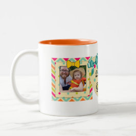 "Liebe You Oma" Foto Tasse Orange, aquamarin & gel