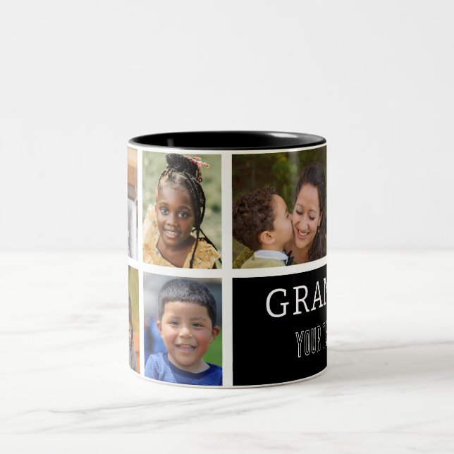 Liebe You Oma | FotoCollage & Text Zweifarbige Tasse (Mittel)