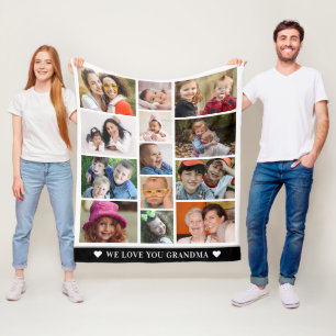 Liebe You Oma Grandchildren 13 FotoCollage  Fleecedecke
