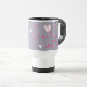 Liebe You Oma Pink Buffalo Karo Herz Reisebecher