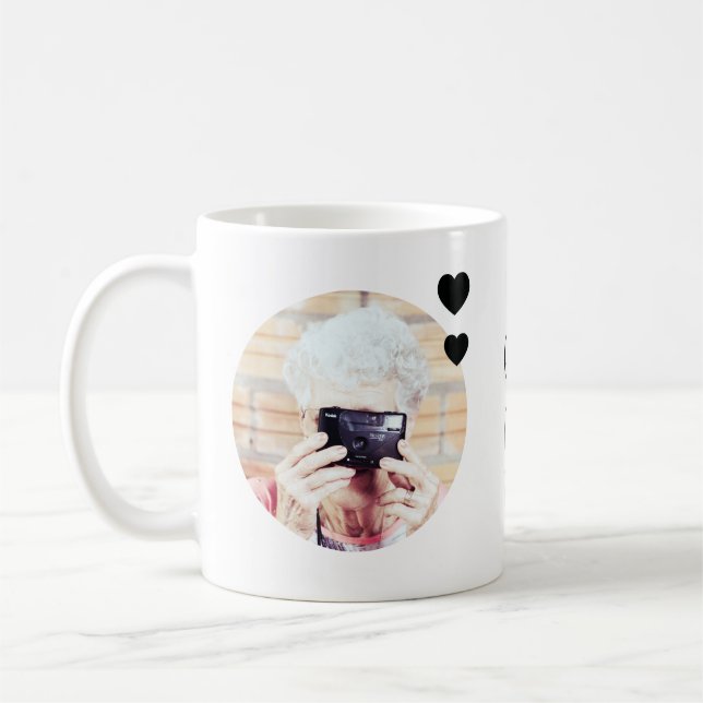 Liebe You Oma | Zwei handgeschriebene Fotos Kaffeetasse (Links)