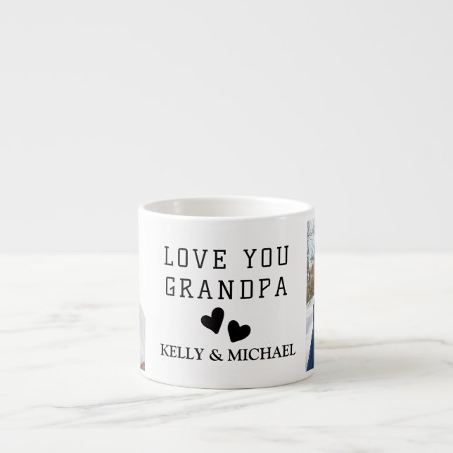 Liebe You Opa Modernes Collage Foto Espresso CUP Espressotasse (Vorderseite)