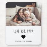 Liebe You Papa | Ihr Foto und Ihr handgeschriebene Mousepad<br><div class="desc">Dieses schlichte und stilvolle Mousepad sagt "Liebe you Papa" in trendigem,  handgeschriebenem schwarzen Text mit einem passenden Herz und einem Platz für Ihren Namen. Es gibt auch Platz,  um Ihr persönliches Foto zu zeigen. Ein perfektes,  nachdenkliches Geschenk für Ihren Großvater oder Vater am Vatertag!</div>