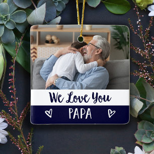 Liebe You Papa   Navy Blue Color Block Two Foto Keramikornament