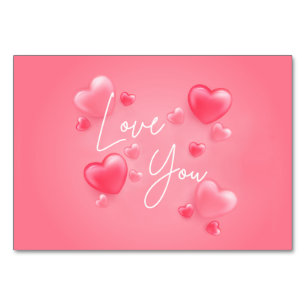 Liebe You Sweetheart Table Card Tischnummer