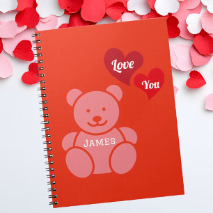 Liebe You Teddy Bären and Hearts, Personalisiert Notizblock