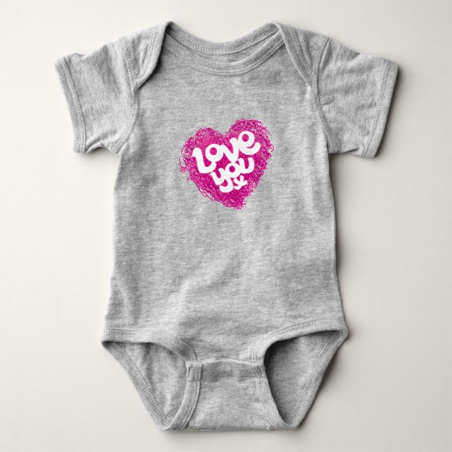 Liebe you x heart baby Strampler / top (Vorderseite)