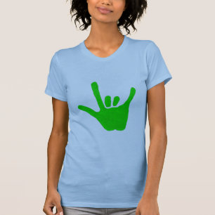 Liebe, Zeichensprache in grün, Shirts