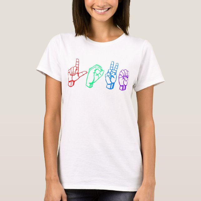 LIEBE-Zeichensprache T-Shirt (Vorderseite)