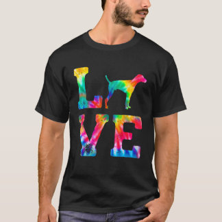 Liebe Zeiger Gefärbte Krawatte Hund Mama Vater T-Shirt
