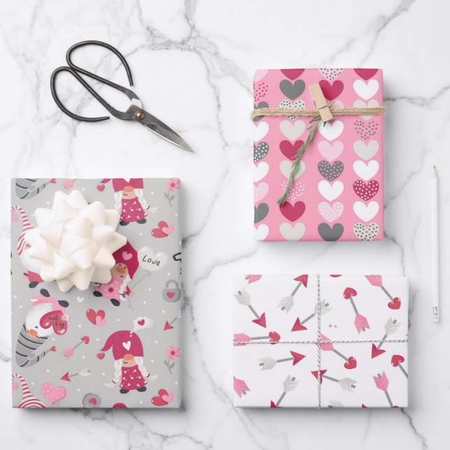 Liebe zeigt Wrapping Paper Set 3 Geschenkpapier Set (Vorderseite)