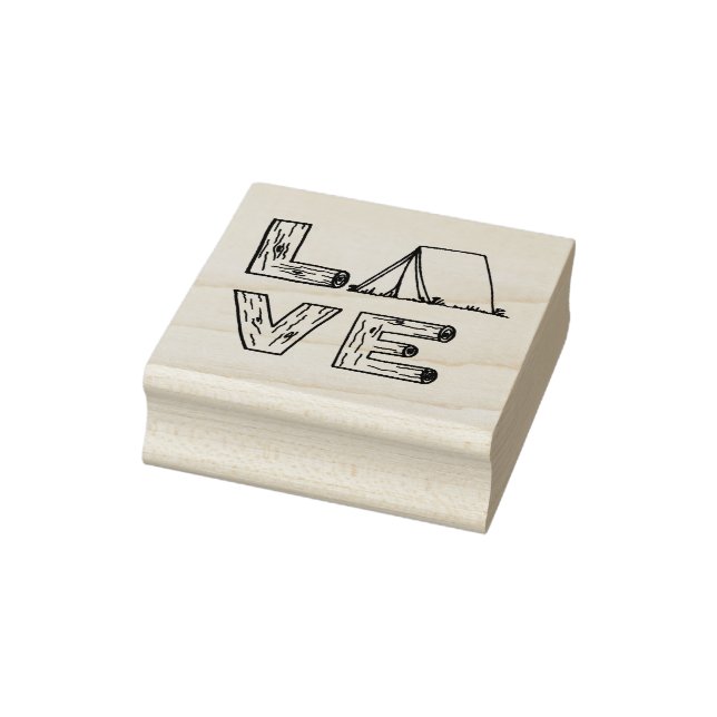 Liebe Zelt Camping Holzhandschrift Gummistempel (Stempel)