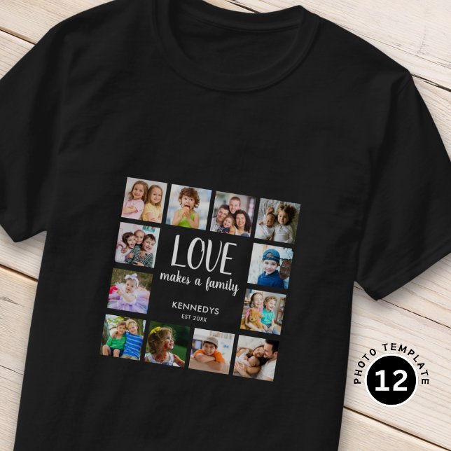 Liebe-Zitat für benutzerdefinierte 12 BildCollage T-Shirt (Von Creator hochgeladen)