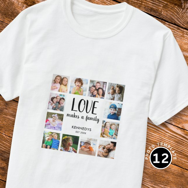 Liebe-Zitat für benutzerdefinierte 12-Foto-Collage T-Shirt (Von Creator hochgeladen)